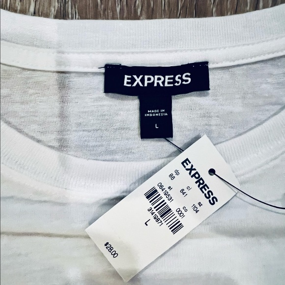 EXPRESS NWT linen blend cropped tee size large - Picture 6 of 7